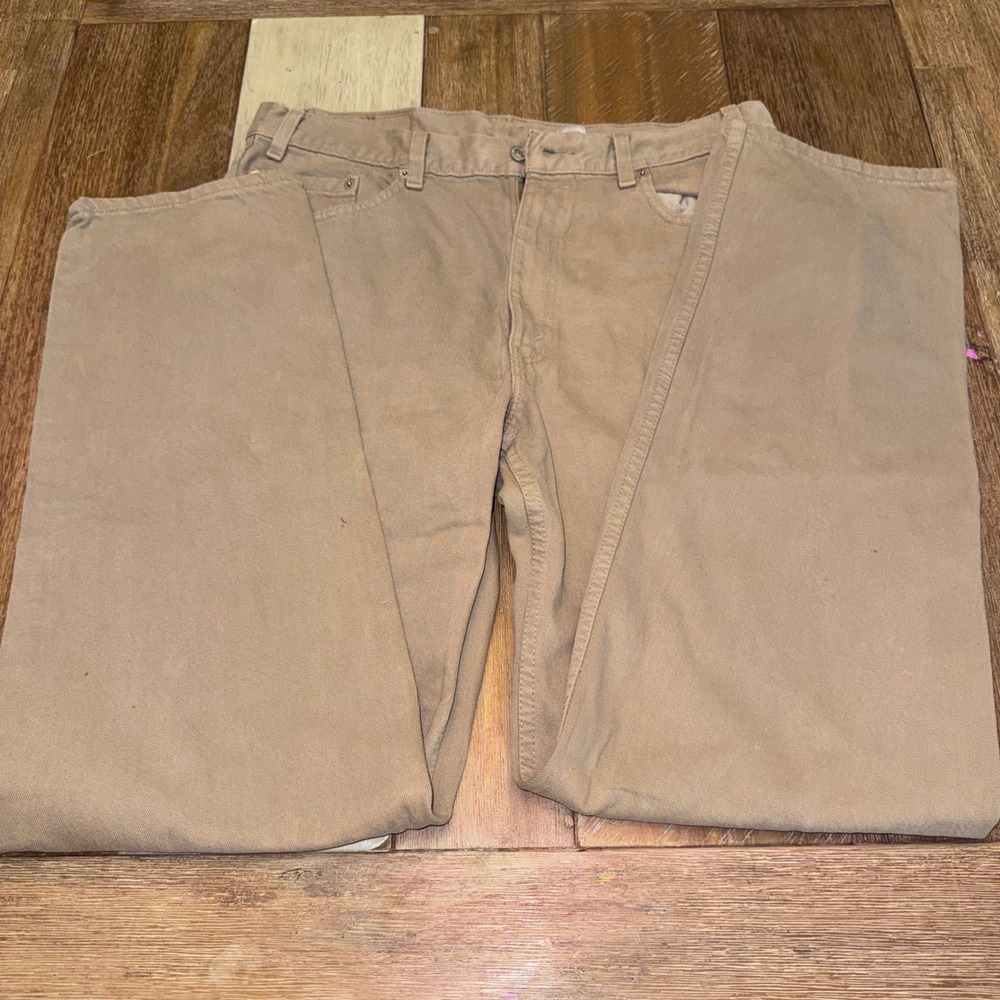 Levi's 550 Relaxed Fit Pants Mens 36x34 Tan Good Vintage Made in USA Tapered - Picture 2 of 7